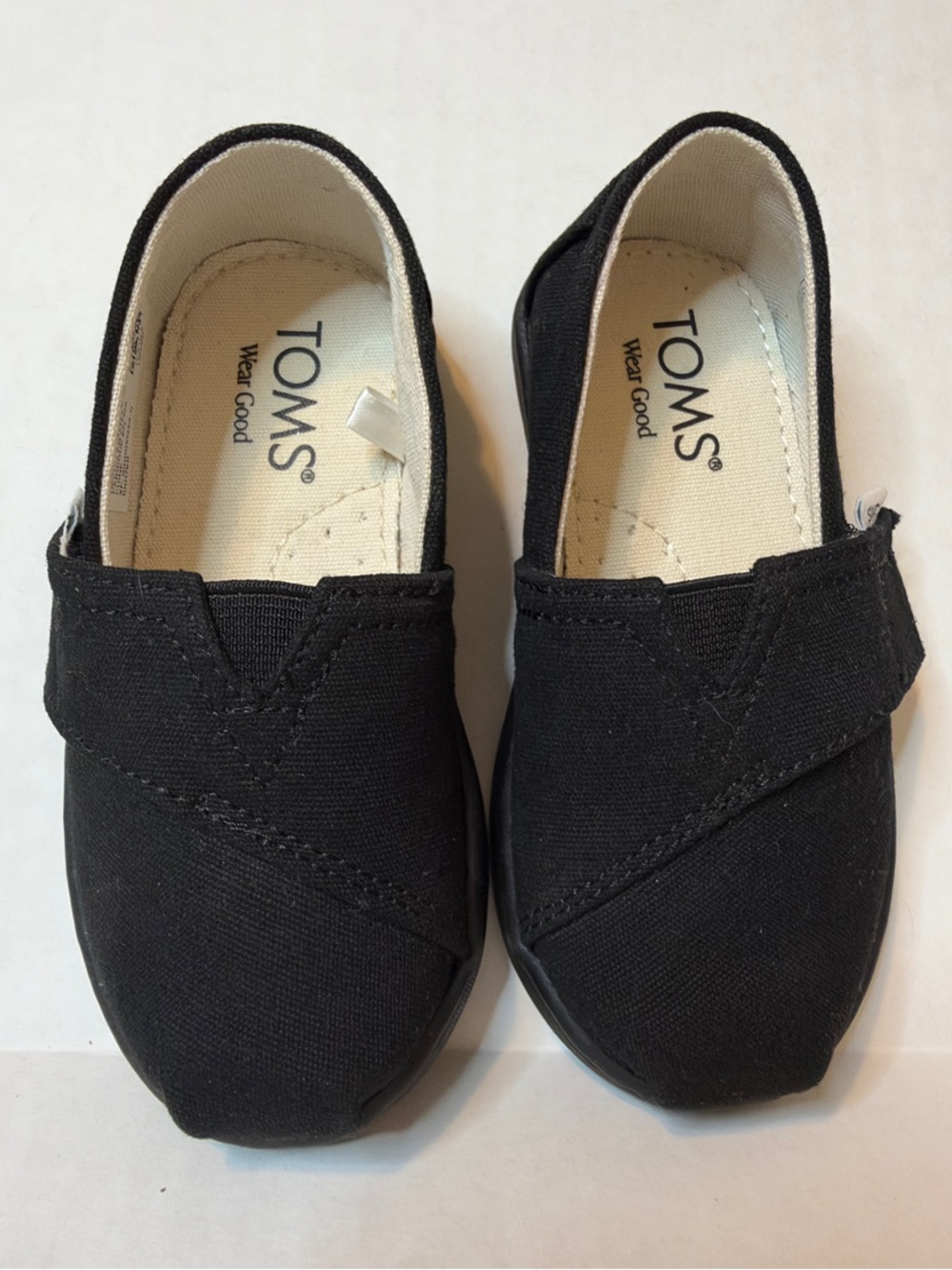 TOMS Toddler Black Canvas Slip-Ons